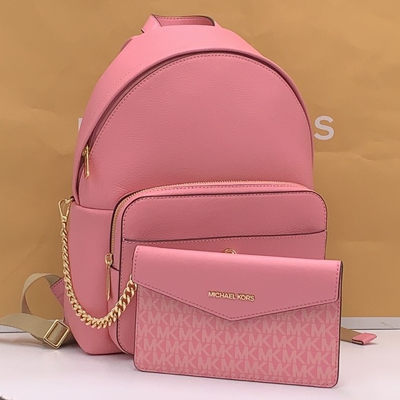 MICHAEL KORS Maisie Medium Pebbled Leather 2-in-1 Backpack Carnation NWT - Picture 4 of 16